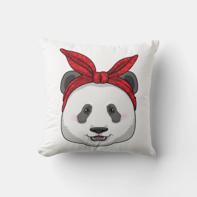 Panda mit Bandana Kissen (Vorderseite)