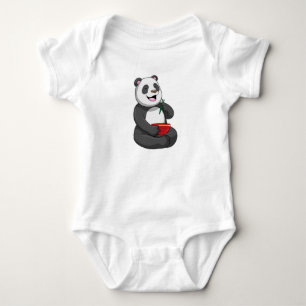 Panda mit Bowl Ramen Baby Strampler