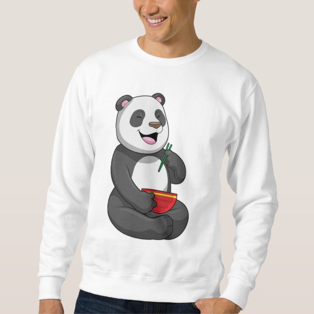 Panda mit Bowl Ramen Sweatshirt (Vorderseite)