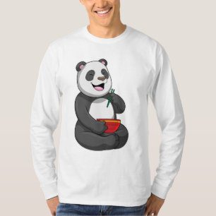 Panda mit Bowl Ramen T-Shirt