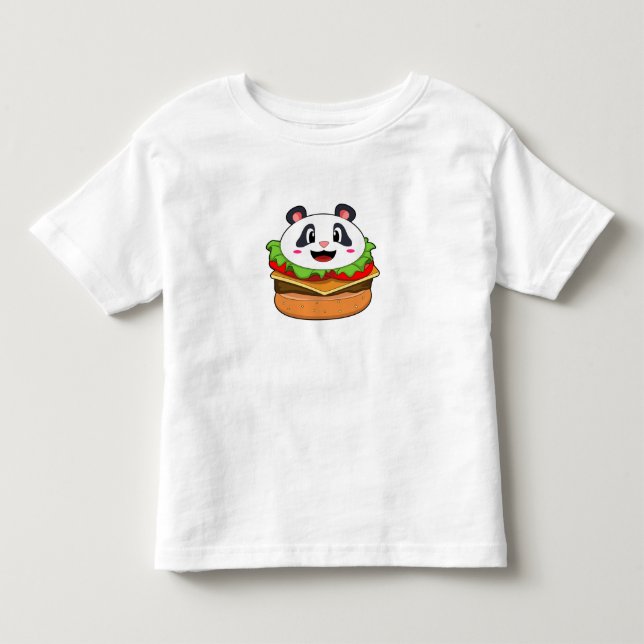 Panda mit Burger Kleinkind T-shirt (Vorderseite)