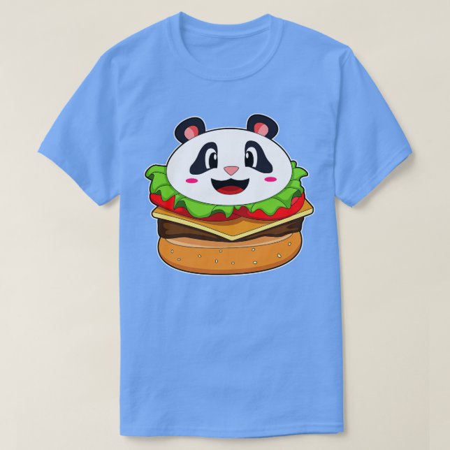 Panda mit Burger T-Shirt (Design vorne)