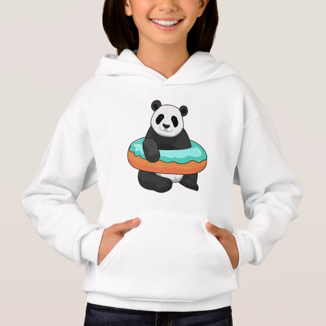 Panda mit Donut Hoodie (Vorderseite)