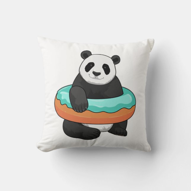 Panda mit Donut Kissen (Vorderseite)
