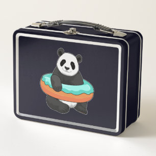Panda mit Donut Metall Brotdose