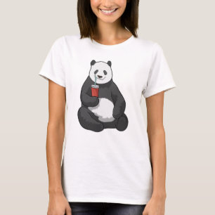 Panda mit Drink T-Shirt