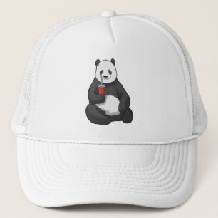 Panda mit Drink Truckerkappe