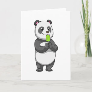 Panda mit Eisstiel Karte