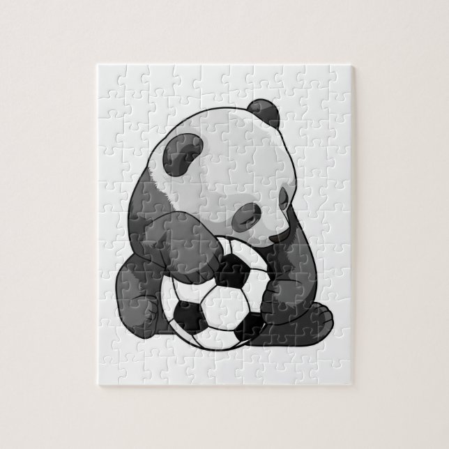 Panda mit Fußball (Vertikal)