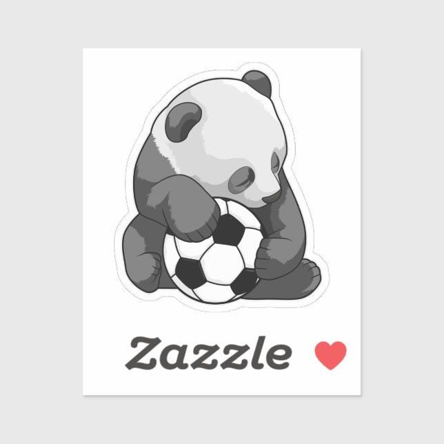 Panda mit Fußball Aufkleber (Blatt)