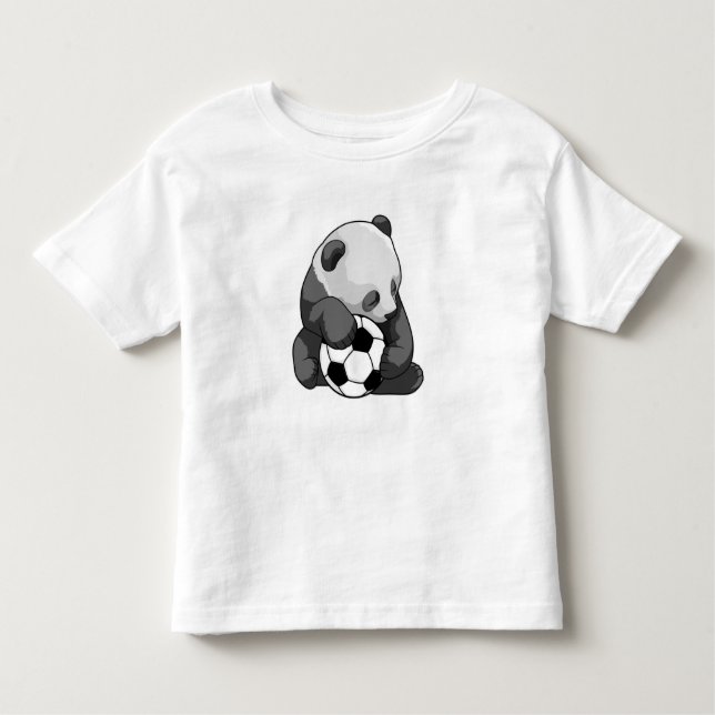 Panda mit Fußball Kleinkind T-shirt (Vorderseite)