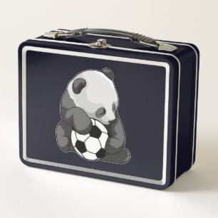 Panda mit Fußball Metall Brotdose