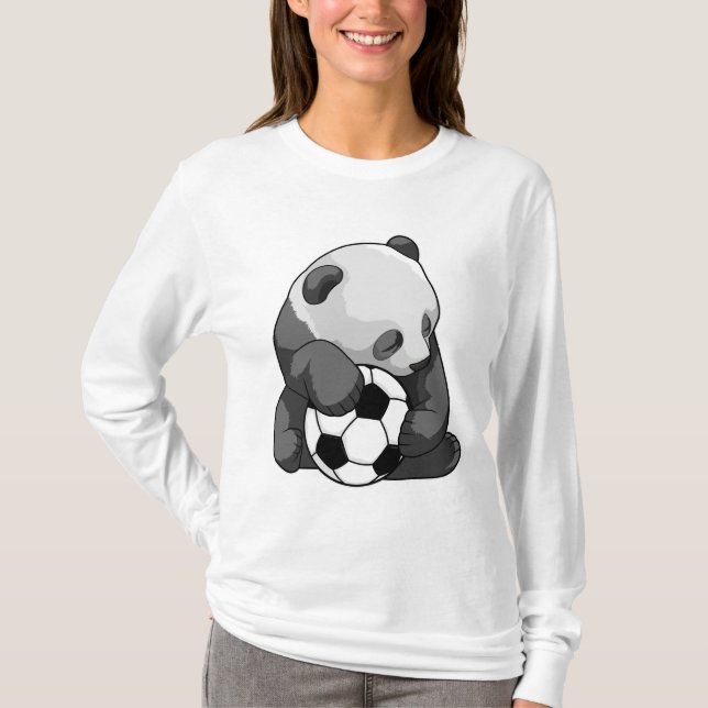Panda mit Fußball T-Shirt (Vorderseite)