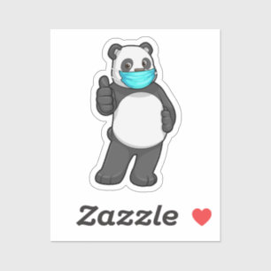 Panda mit Gesichtsmaske Aufkleber