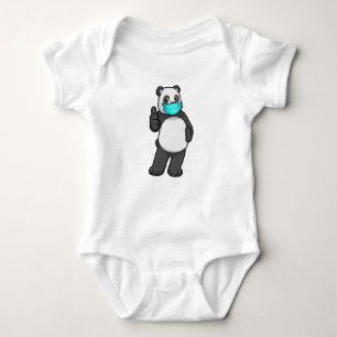 Panda mit Gesichtsmaske Baby Strampler