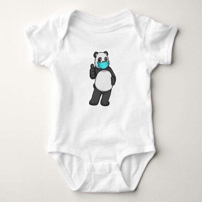 Panda mit Gesichtsmaske Baby Strampler (Vorderseite)