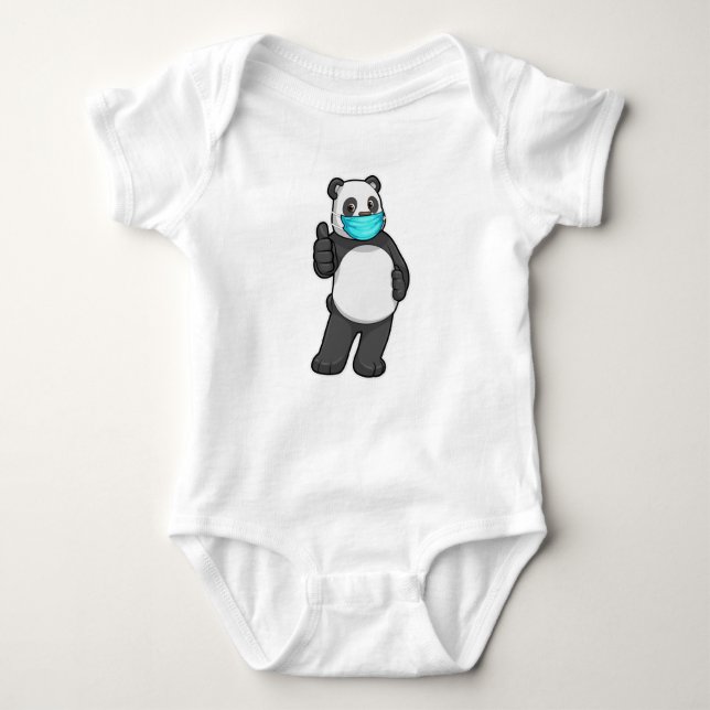 Panda mit Gesichtsmaske Baby Strampler (Vorderseite)