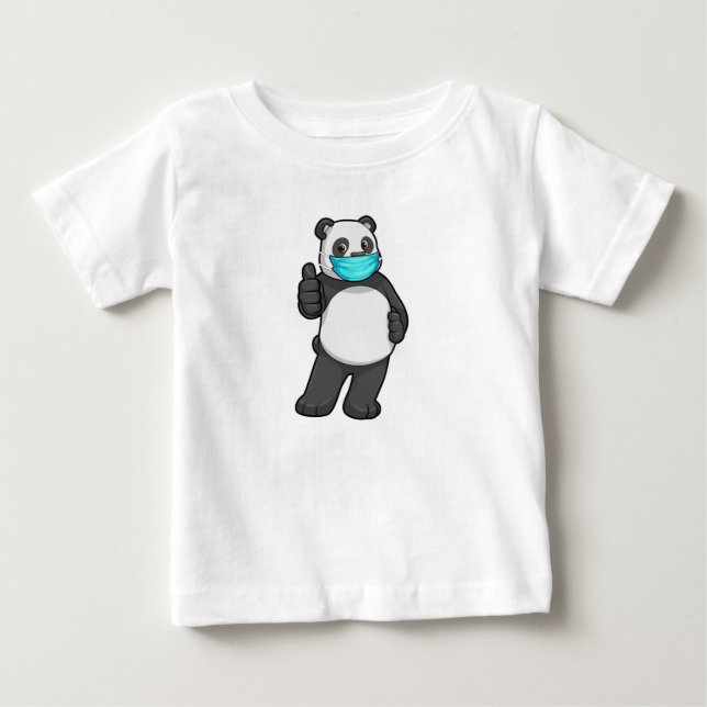 Panda mit Gesichtsmaske Baby T-shirt (Vorderseite)