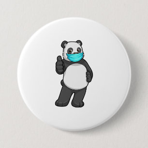 Panda mit Gesichtsmaske Button