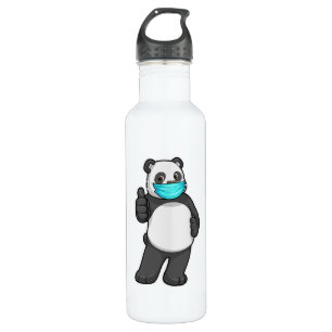 Panda mit Gesichtsmaske Edelstahlflasche