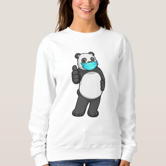 Panda mit Gesichtsmaske Sweatshirt (Vorderseite)