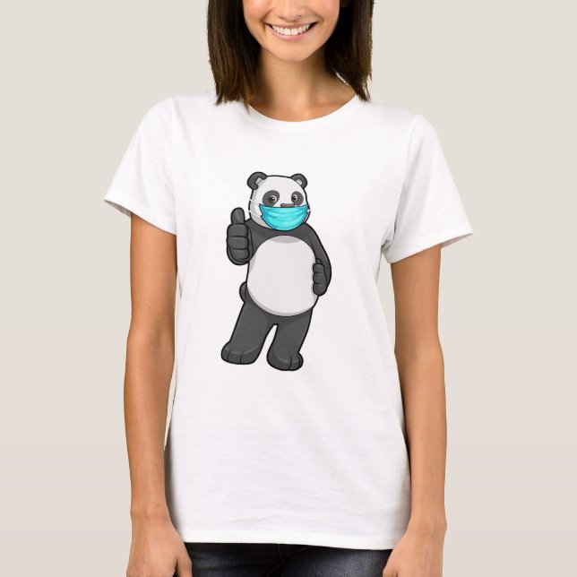 Panda mit Gesichtsmaske T-Shirt (Vorderseite)