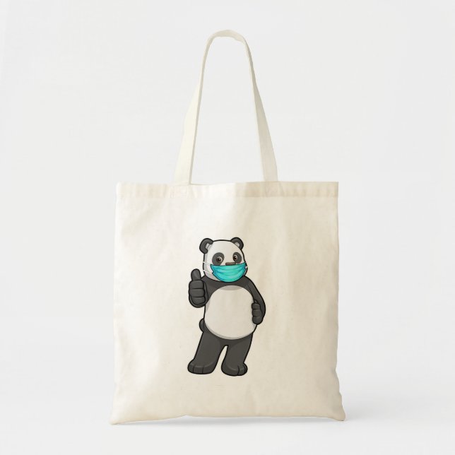 Panda mit Gesichtsmaske Tragetasche (Vorne)