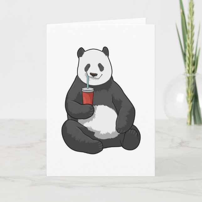 Panda mit Getränk Karte (Vorderseite)