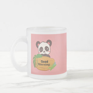 Panda mit guter morgendlicher Tasse