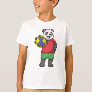 Panda mit Handball Sport T-Shirt