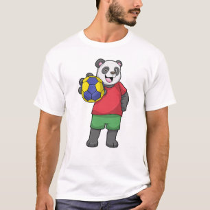Panda mit Handball Sport T-Shirt