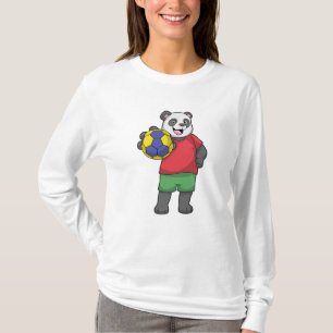 Panda mit Handball Sport T-Shirt
