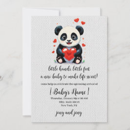 Panda mit Herz - Adorable Liebe Malerei Einladung
