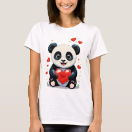 Panda mit Herz - Adorable Liebe Malerei T-Shirt