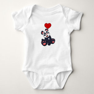 Panda mit Herz Baby Strampler