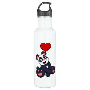Panda mit Herz Edelstahlflasche