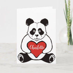 Panda mit Herzgeburt Karte