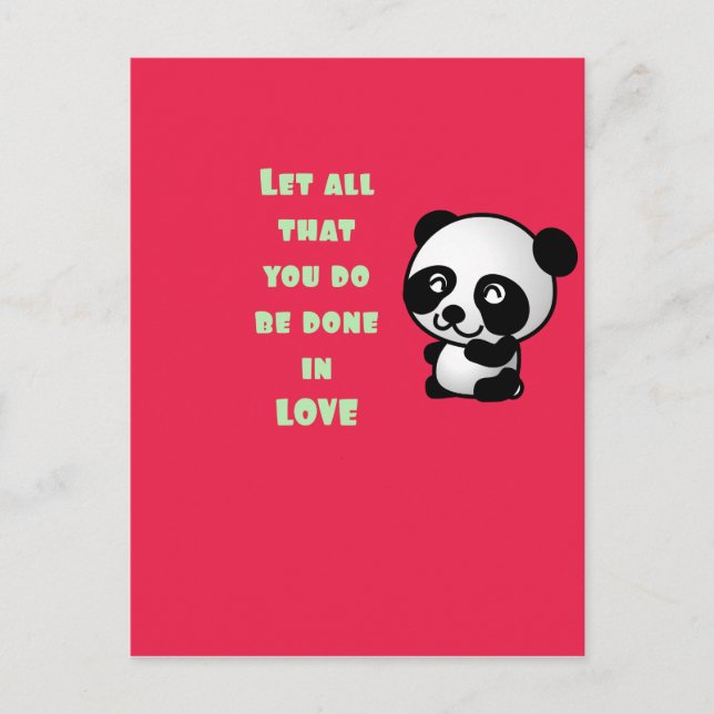 Panda mit inspirierendem Zitat Postkarte (Vorderseite)