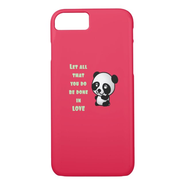 Panda mit inspirierendem Zitat zur Liebe Case-Mate iPhone Hülle (Rückseite)