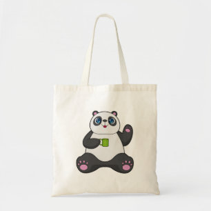 Panda mit Kaffee-Tasse Tragetasche