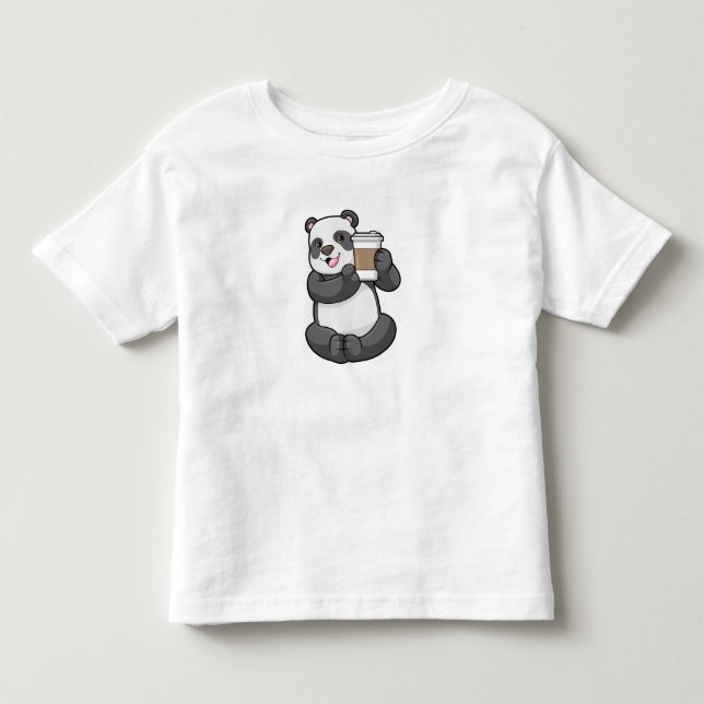 Panda mit Kaffee zum Mitnehmen Kleinkind T-shirt (Vorderseite)