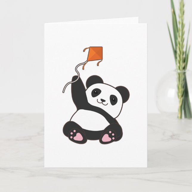 Panda mit Kite Karte (Vorderseite)