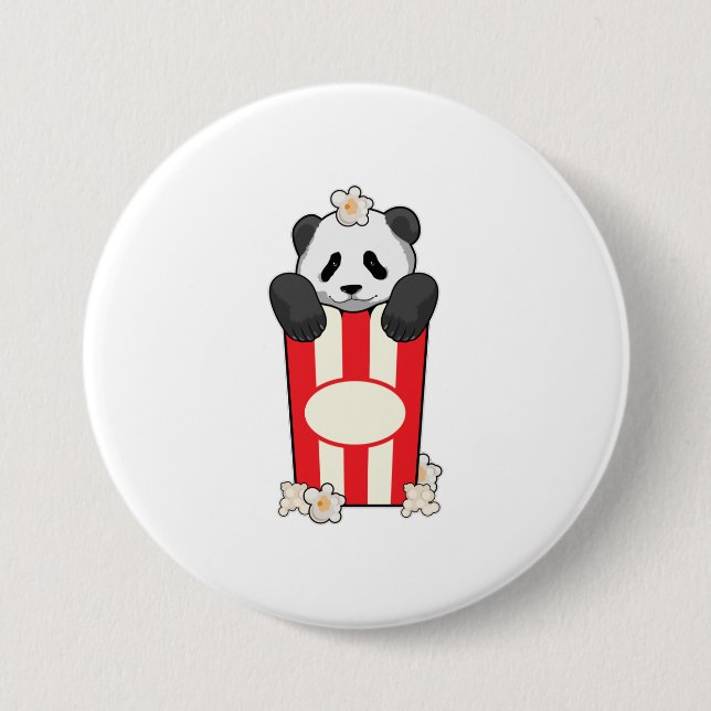 Panda mit Popcorn Button (Vorderseite)
