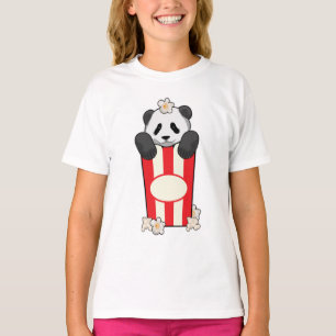 Panda mit Popcorn T-Shirt