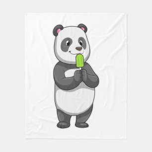 Panda mit Popsikel Fleecedecke