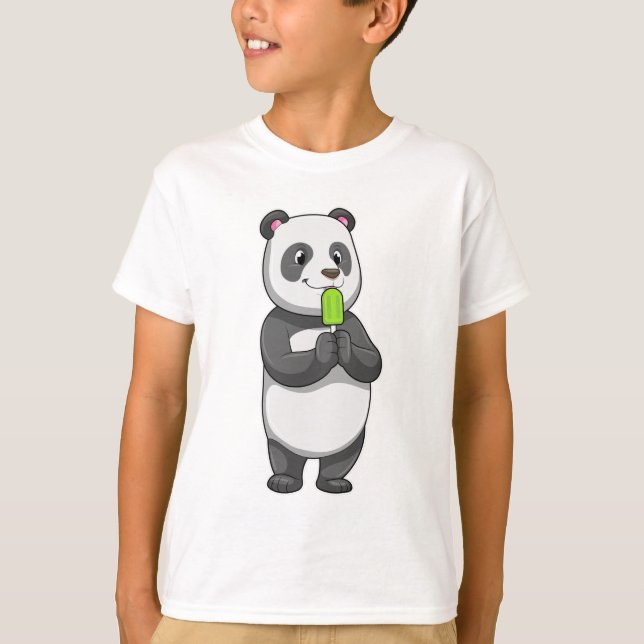 Panda mit Popsikel T-Shirt (Vorderseite)
