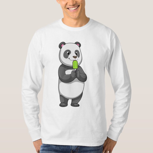 Panda mit Popsikel T-Shirt (Vorderseite)