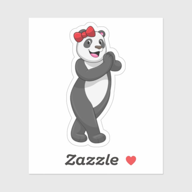 Panda mit Ribbon Aufkleber (Blatt)