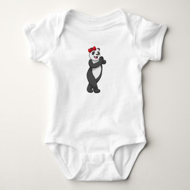 Panda mit Ribbon Baby Strampler (Vorderseite)