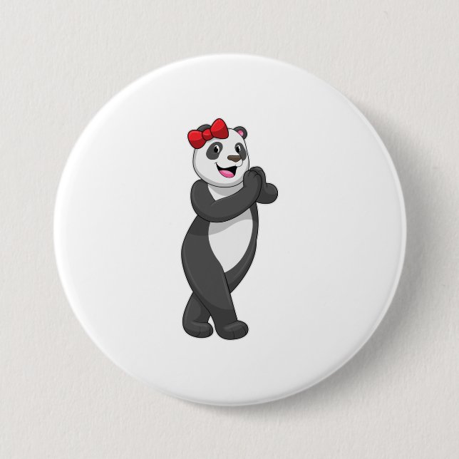 Panda mit Ribbon Button (Vorderseite)